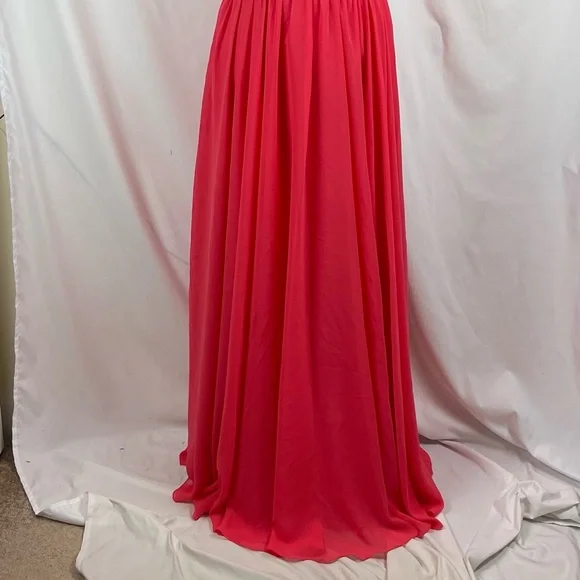 Allure Bridal Red Orange Maxi Dress NWT Size 10 - Picture 4 of 12